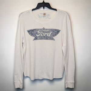 Lucky Brand Ford Motor Co Detroit Waffle Knit Thermal Shirt Men’s L